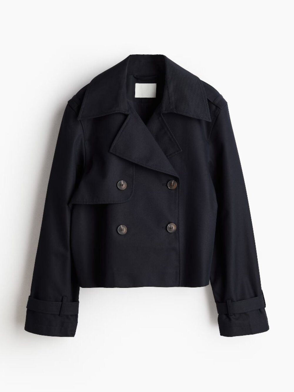 H&M Navy Cropped Trench Jacket – XS